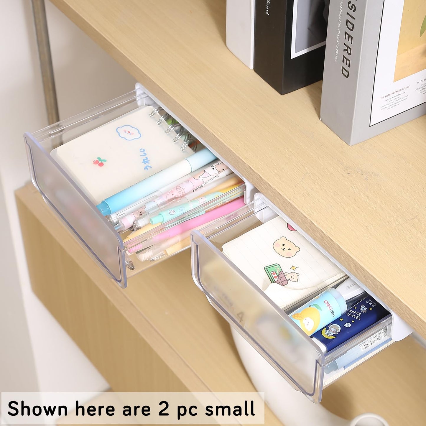 Drawers for Under Table/Wardrobe. Self Adhesive, Easy Installation. Innovative Desk Organizer