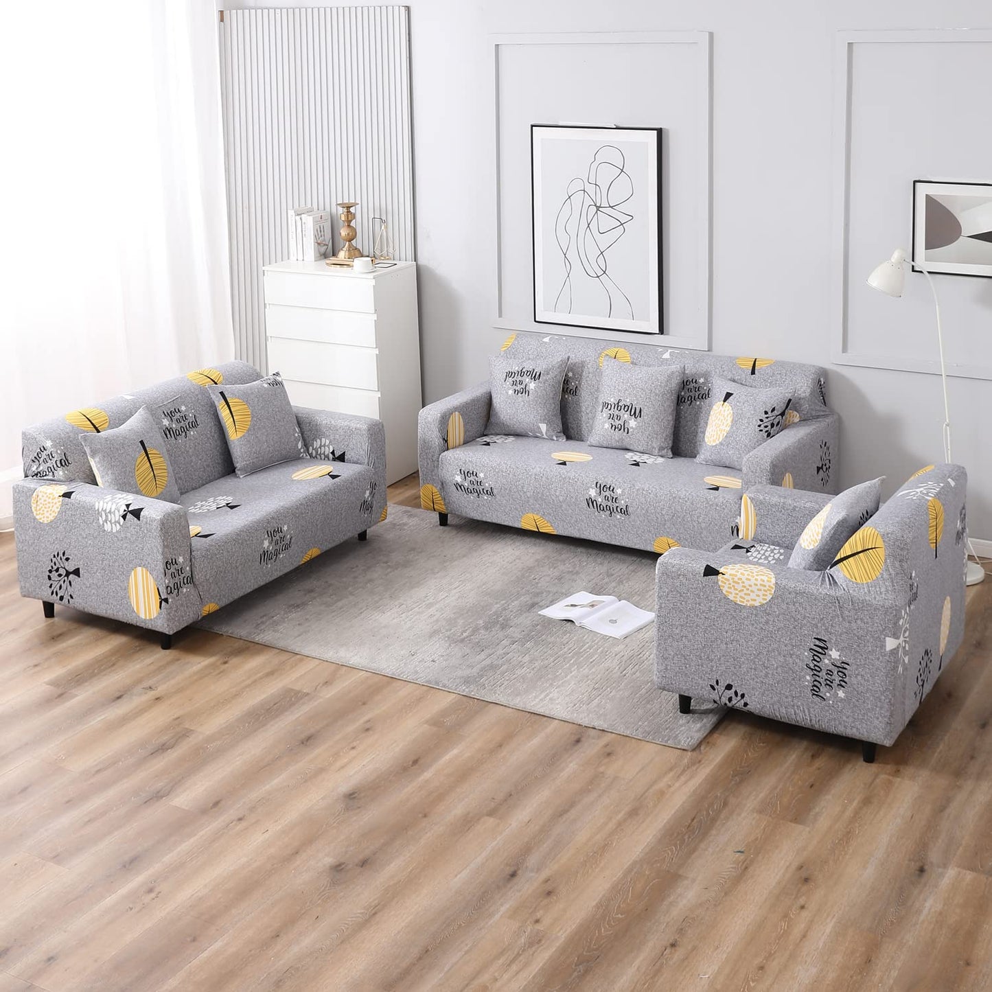 Grey Trees Printed zippered square sofa cushion covers