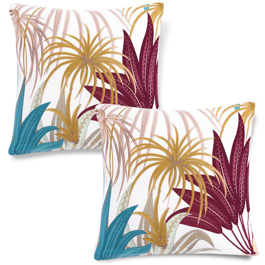 Cute Cane Beige Ferns Printed square pillow covers online