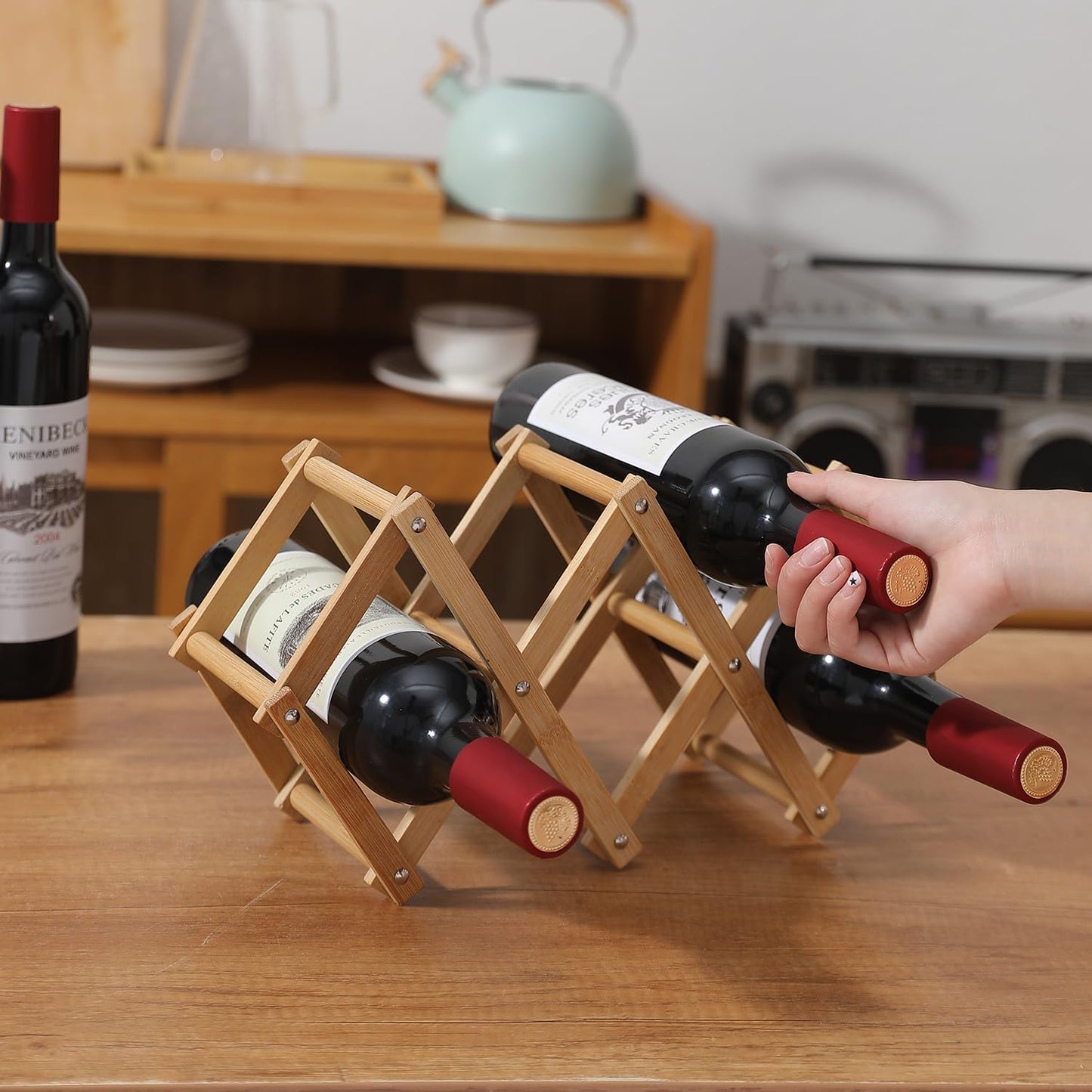 Wooden 5/6 Wine Bottle Display Rack