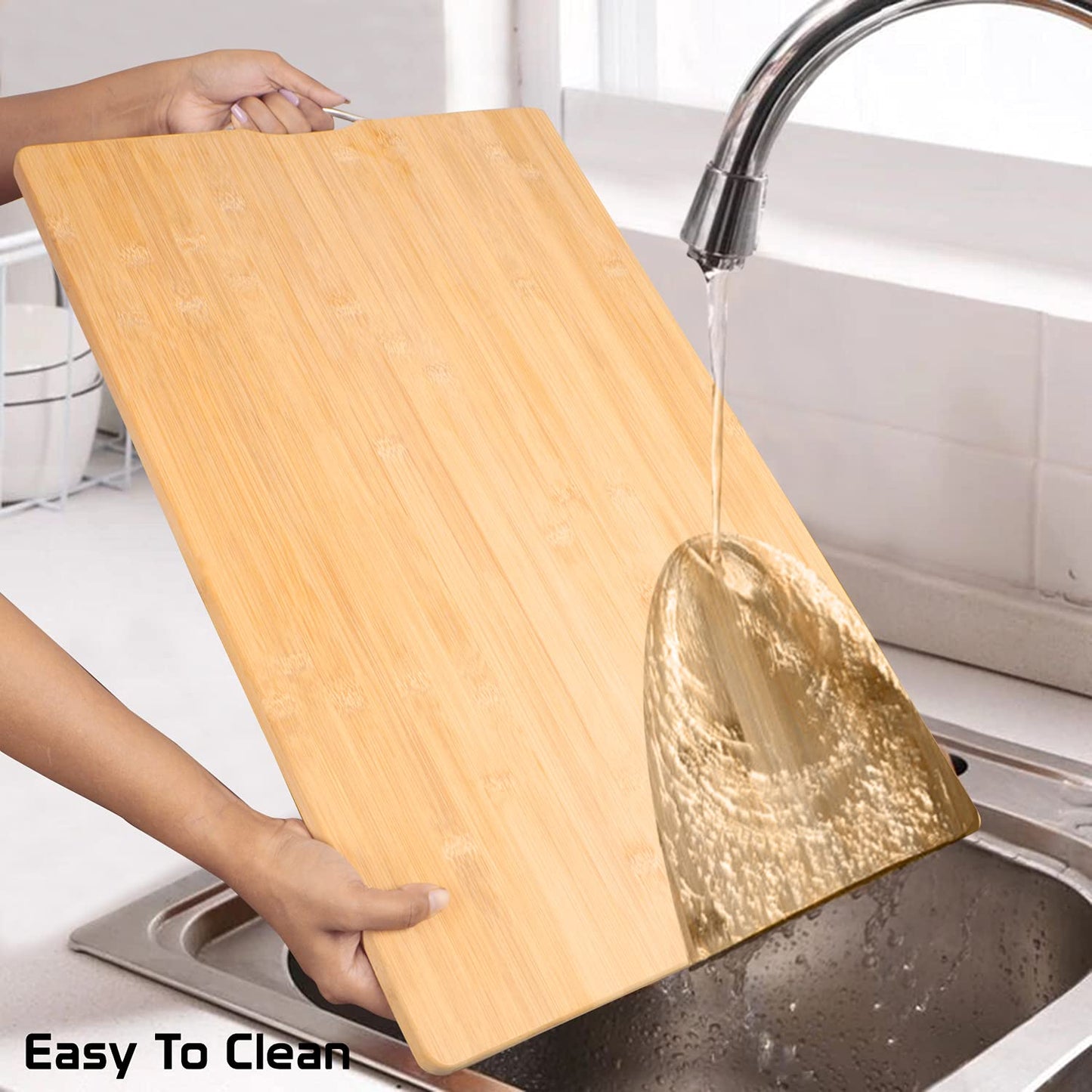 Bamboo Wood Jumbo Chopping Cutting Board for Kitchen - Beige