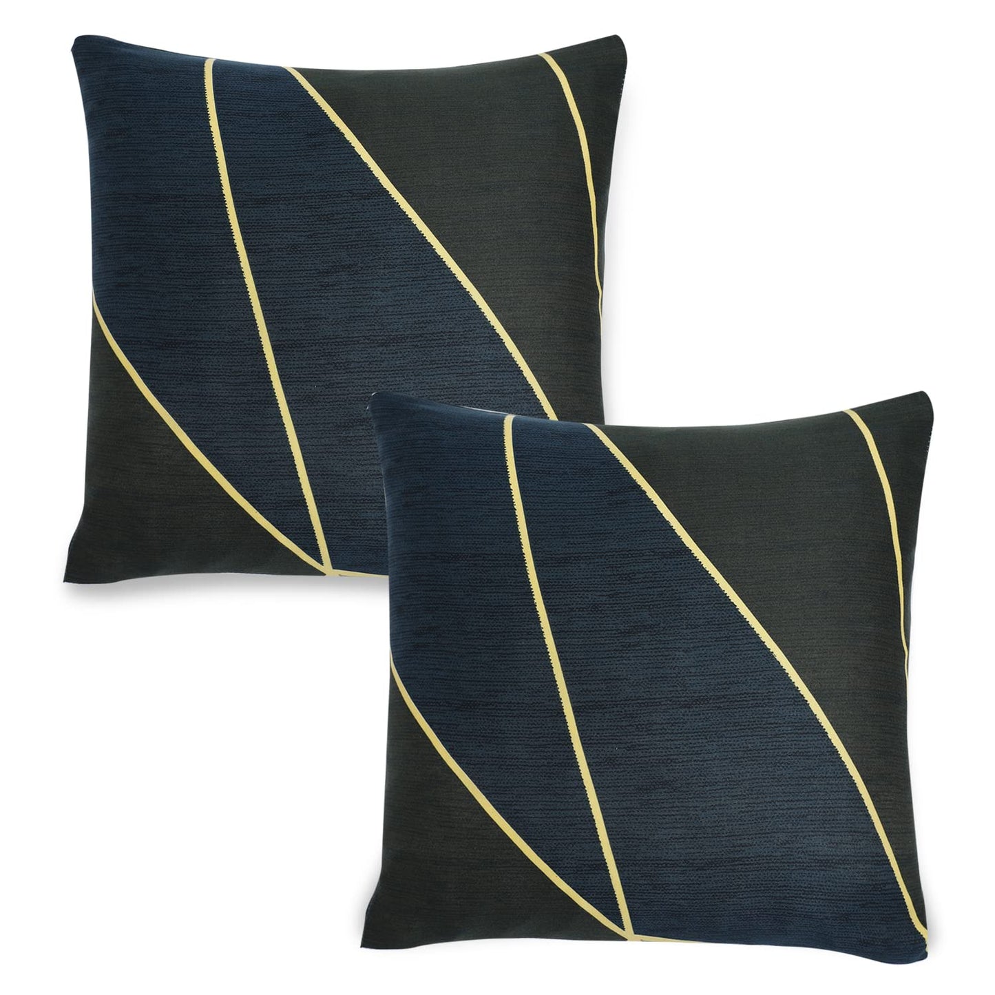 HOKIPO Stretchable Pack of 2 Cushion Cover 16x16 inch , Seaweed Geometric Abstract