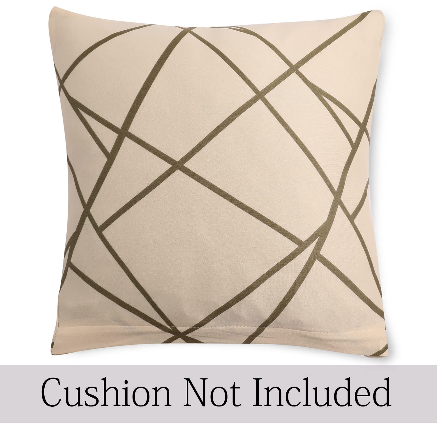 Fancy Beige Abstract Line print zippered cushion cover online