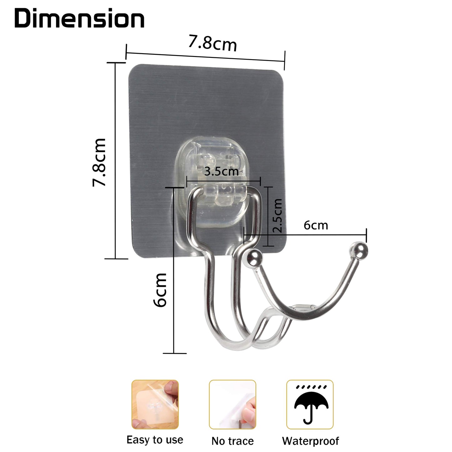 Magic Sticker Series Strong Adhesive Hooks, 4 Pieces