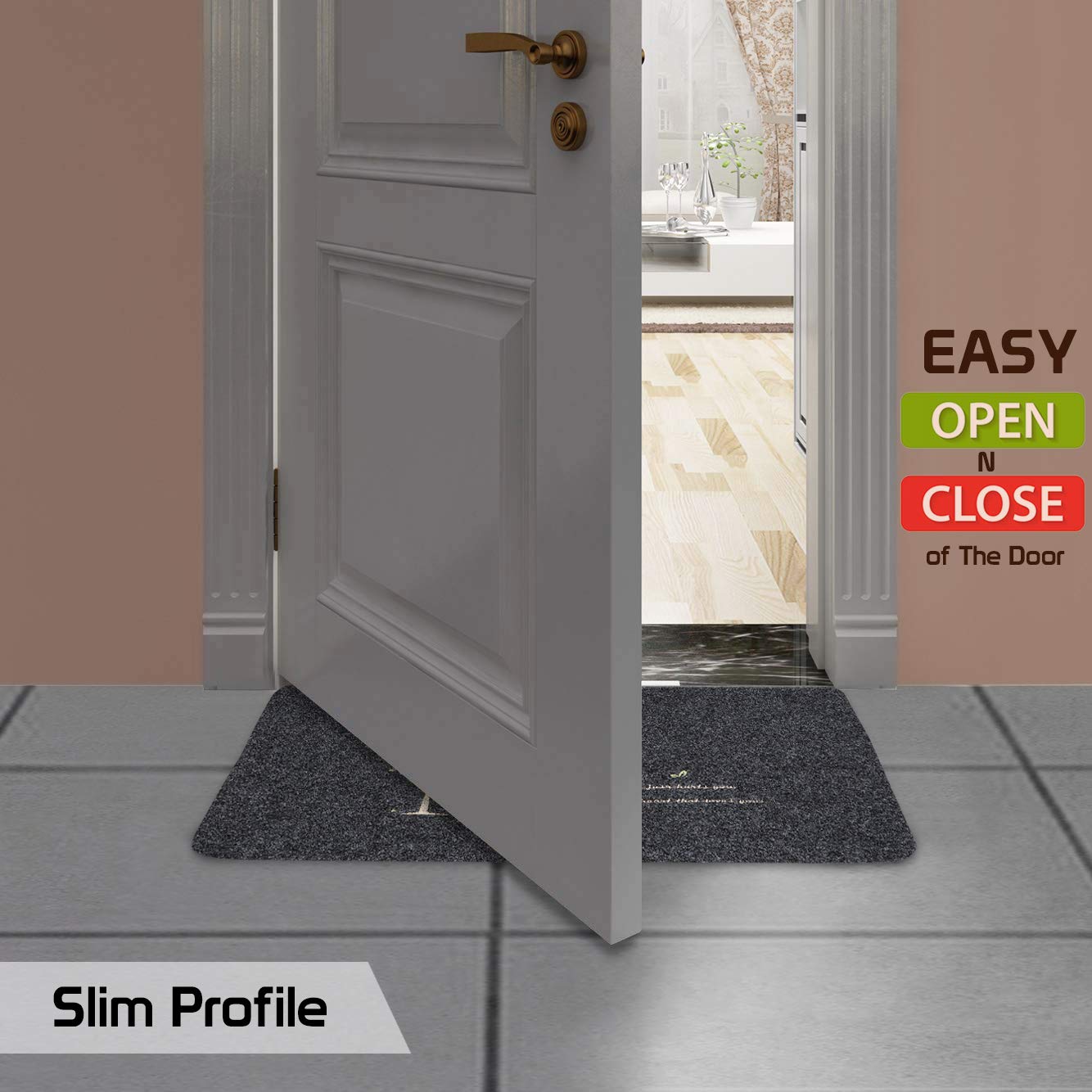 Rubber Back Dirt Trapper Inside Outside Main Door Mats for Entrance Big Size, 45 x 70 cm, Grey