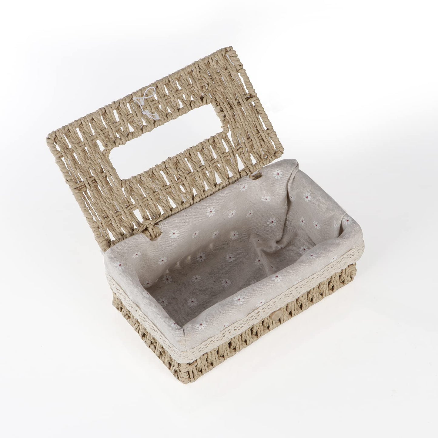 Buy premium beige handwoven eco-friendly tissue box | HOKIPO