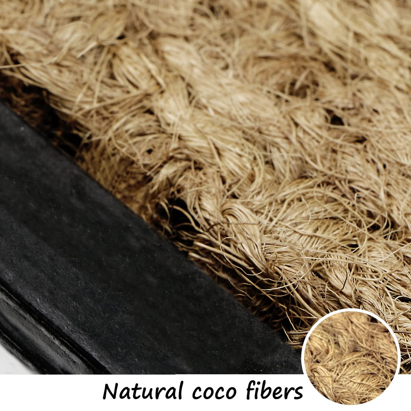 Natural Coco Coir Rubber Doormats for Home Entrance, Welcome Design, 45x75 cm