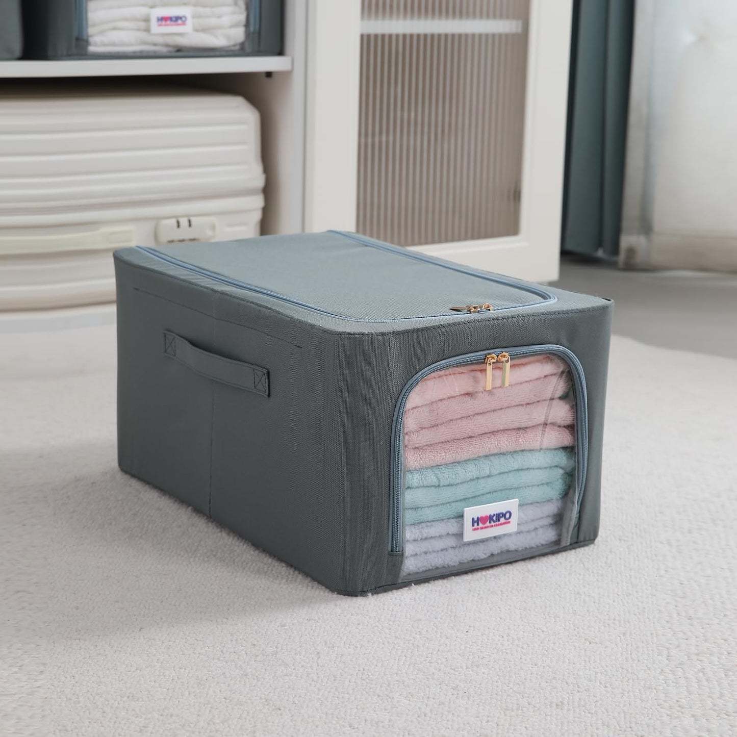 600D Oxford Fabric Wardrobe Organizer for Storage - Grey