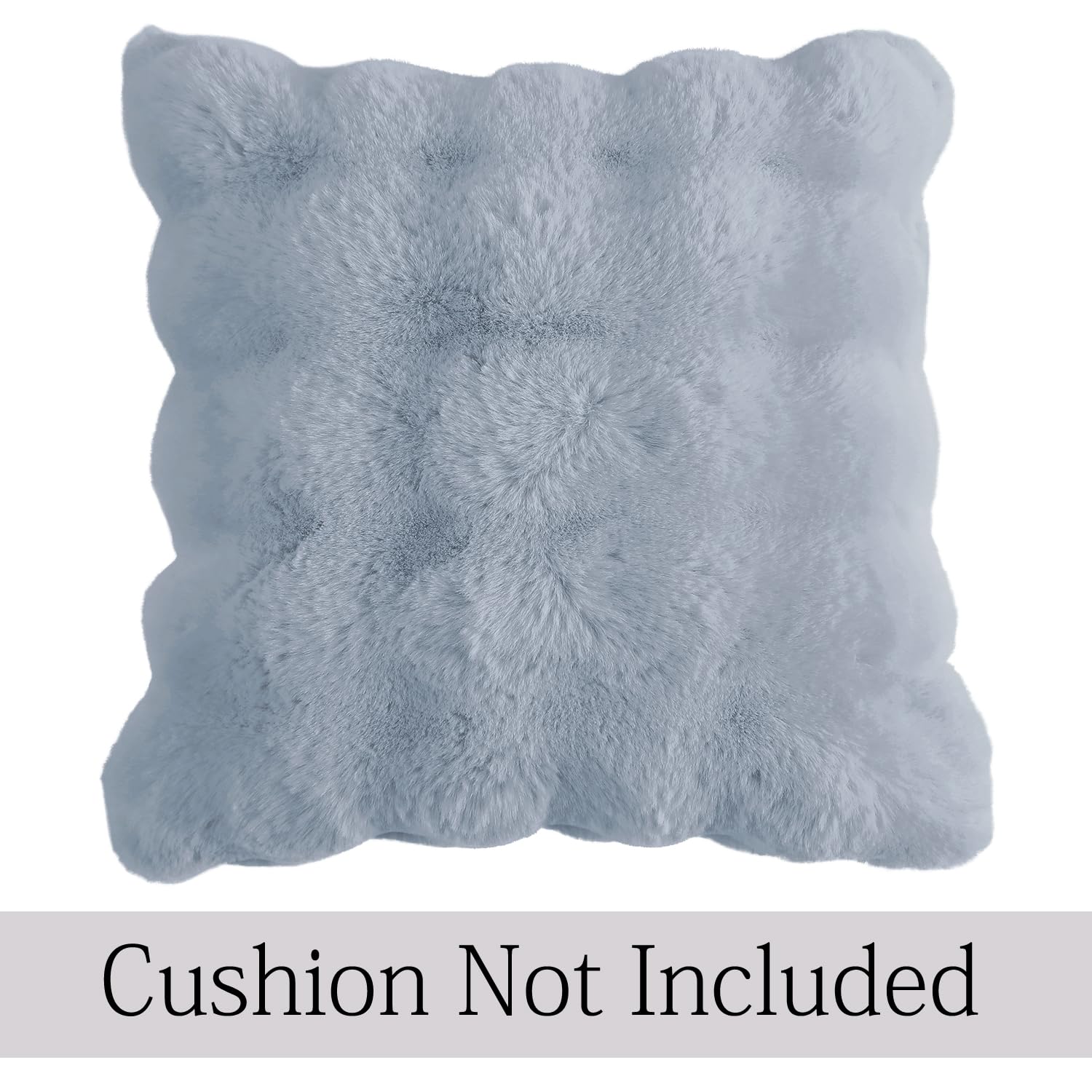 Buy Premium Charm Blue colour Zippered faux rabbit fur Pillow Covers