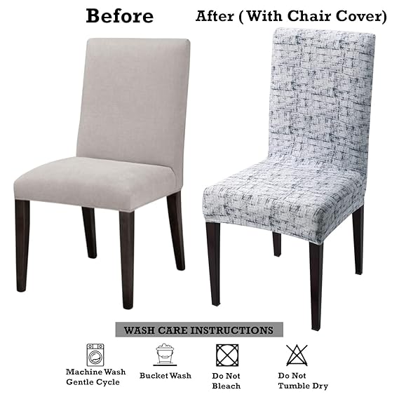 Dining chair covers – before and after with stretchable chair cover