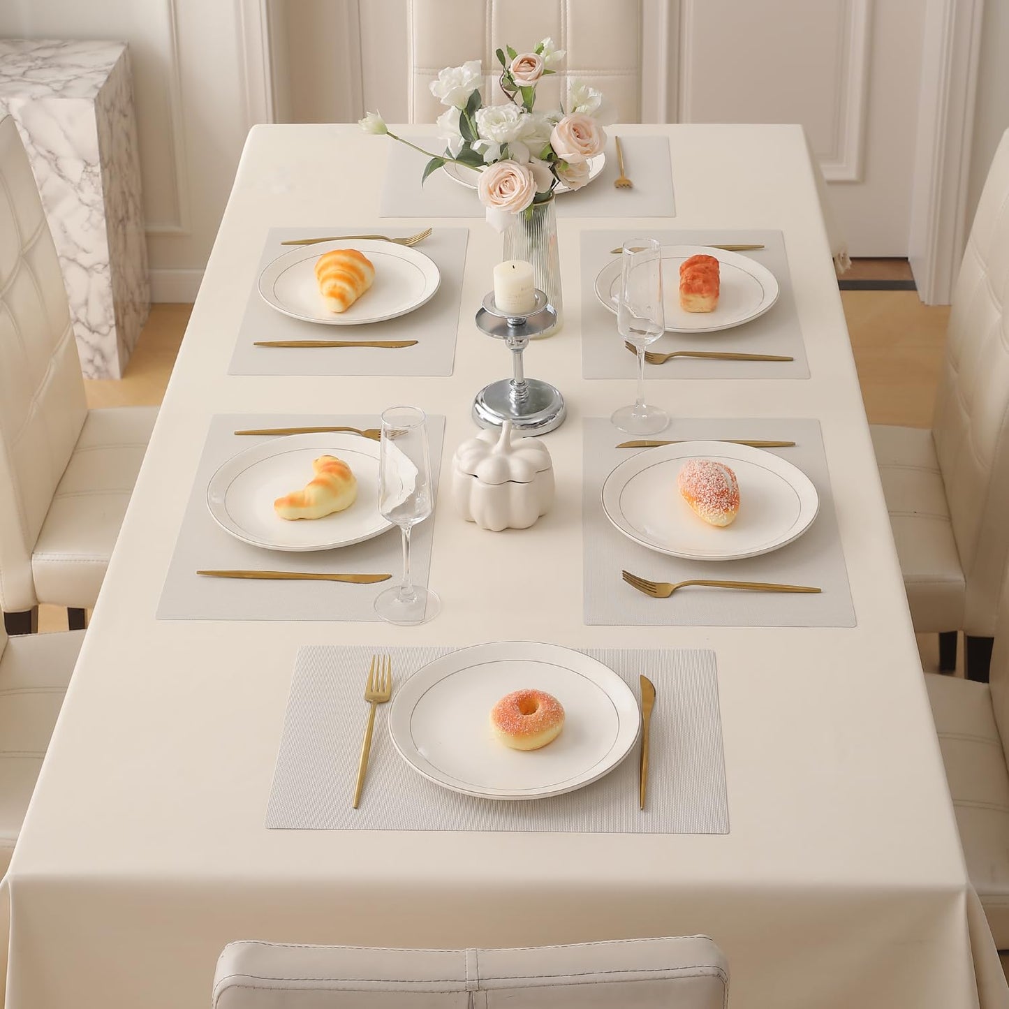 PP Waterproof Dining Table Mat, Beige