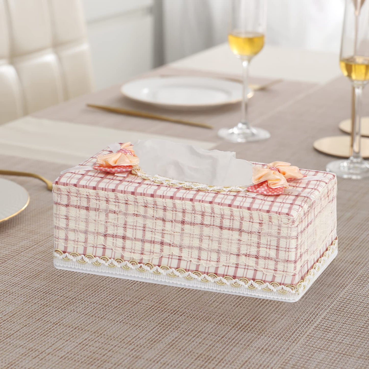 Plastic Tissue Paper Box Holder, Off-white