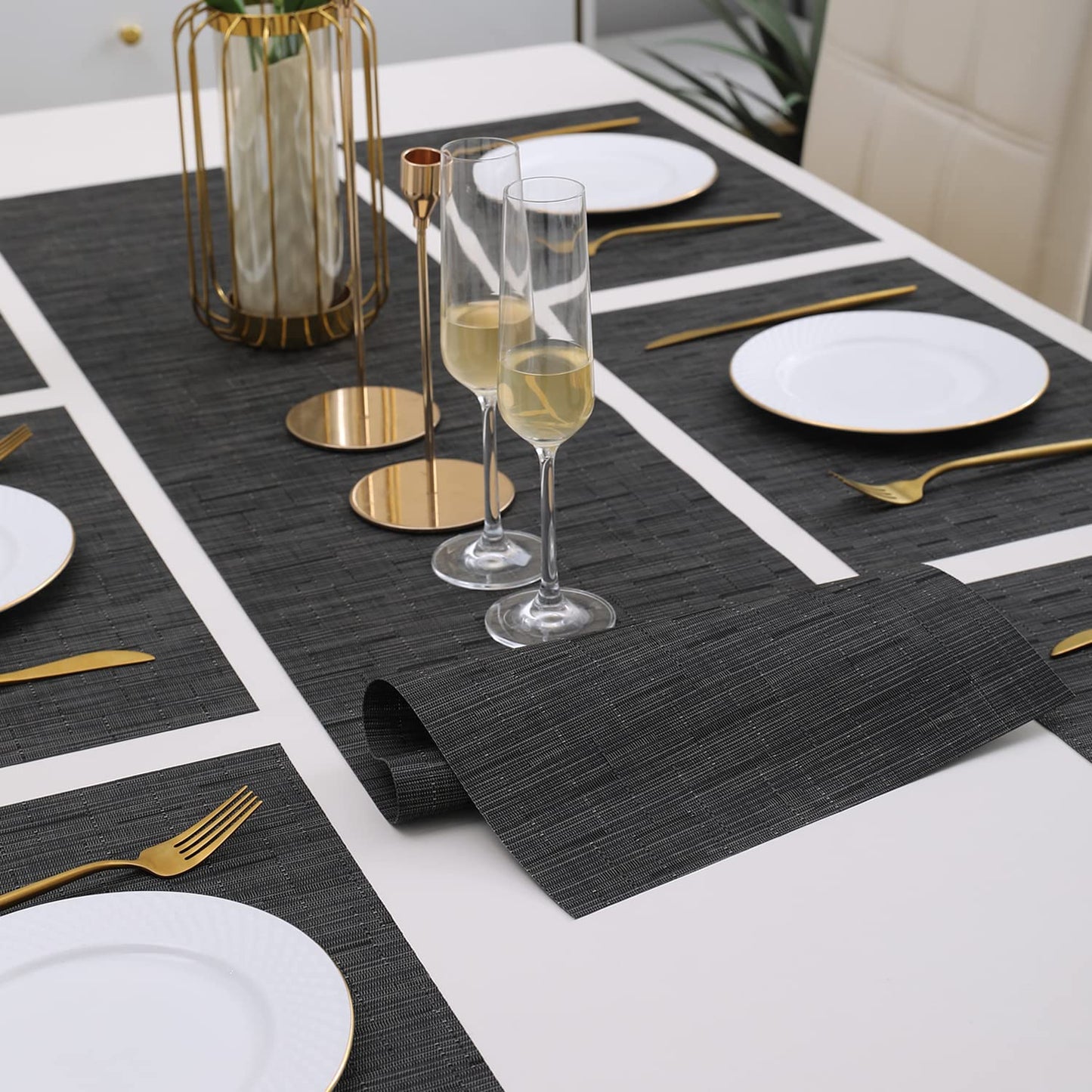 PVC Dining Table Mats, Black