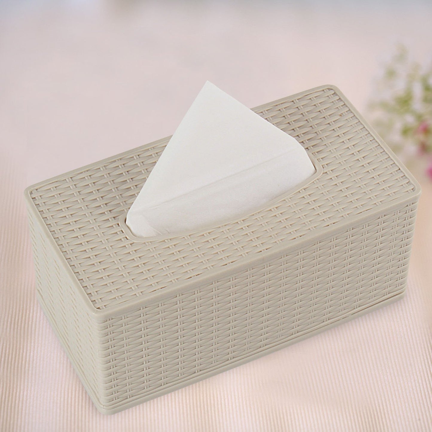 Buy cream color plastic tissue holder | HOKIPO
