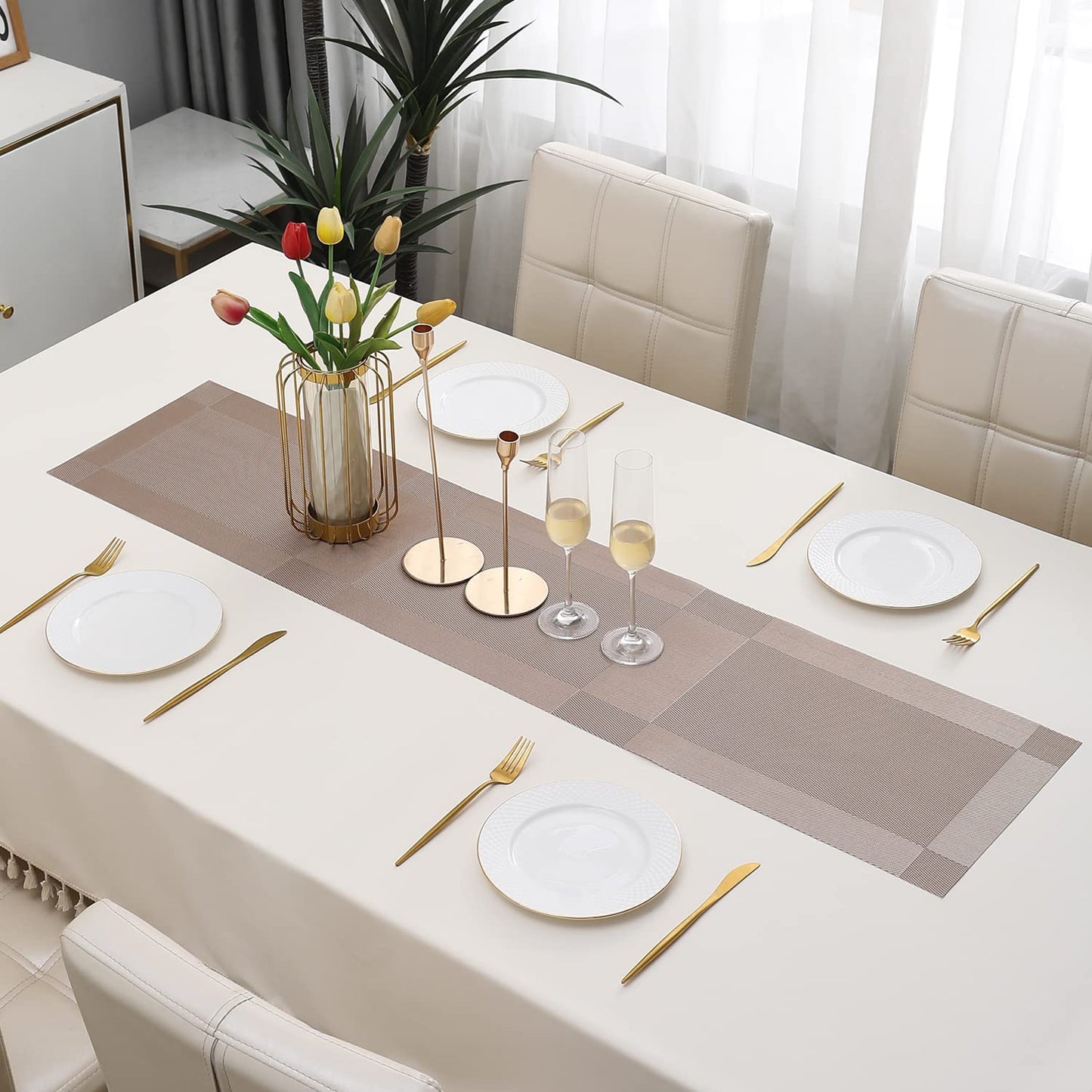 PVC Table Runner for Dinner and Coffee Table, Copper