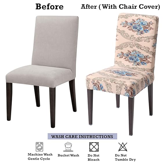 Dining chair covers – before and after with stretchable chair cover