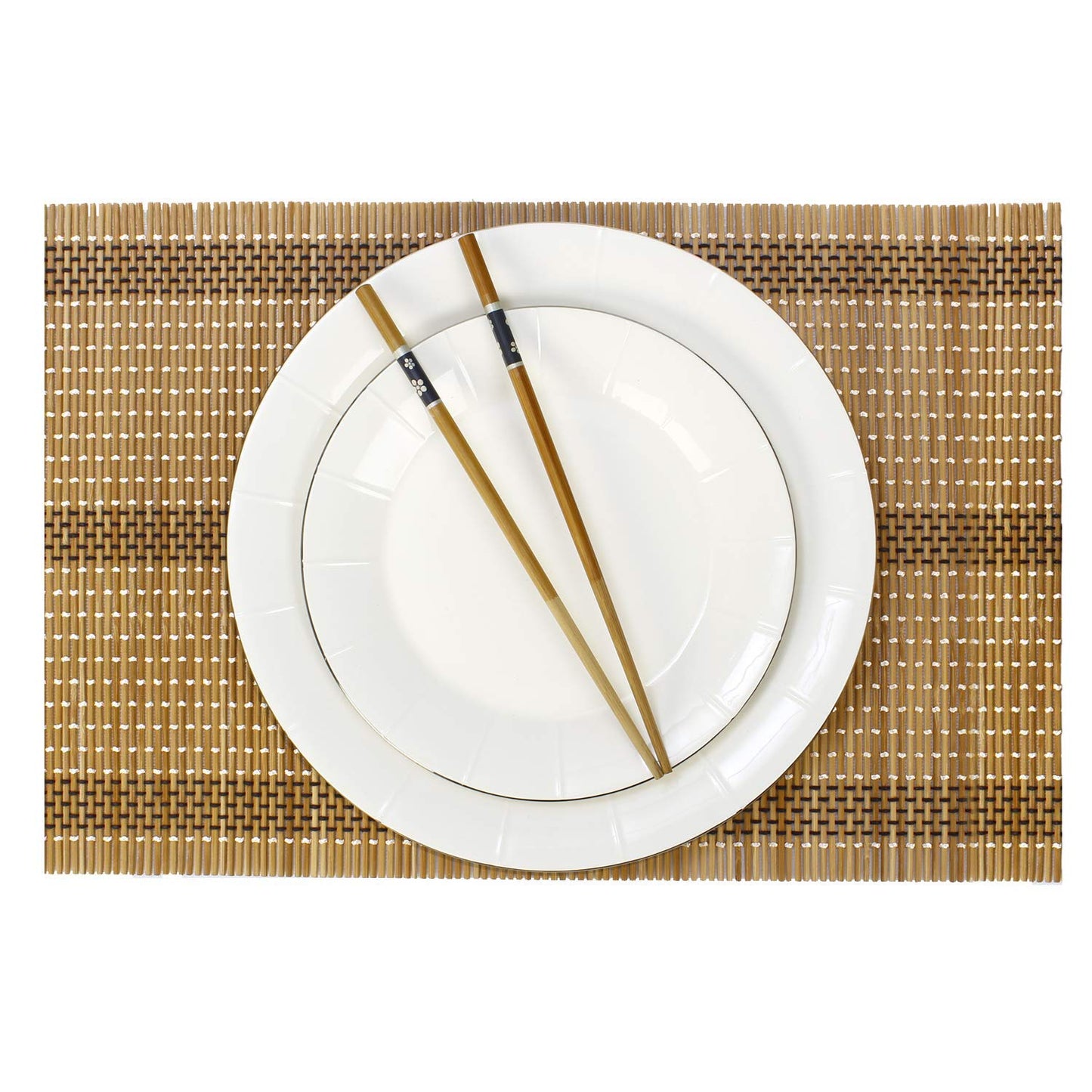 Heat Resistant Bamboo Table Mats Set of 6, 45 x 30cm, Tortilla Brown