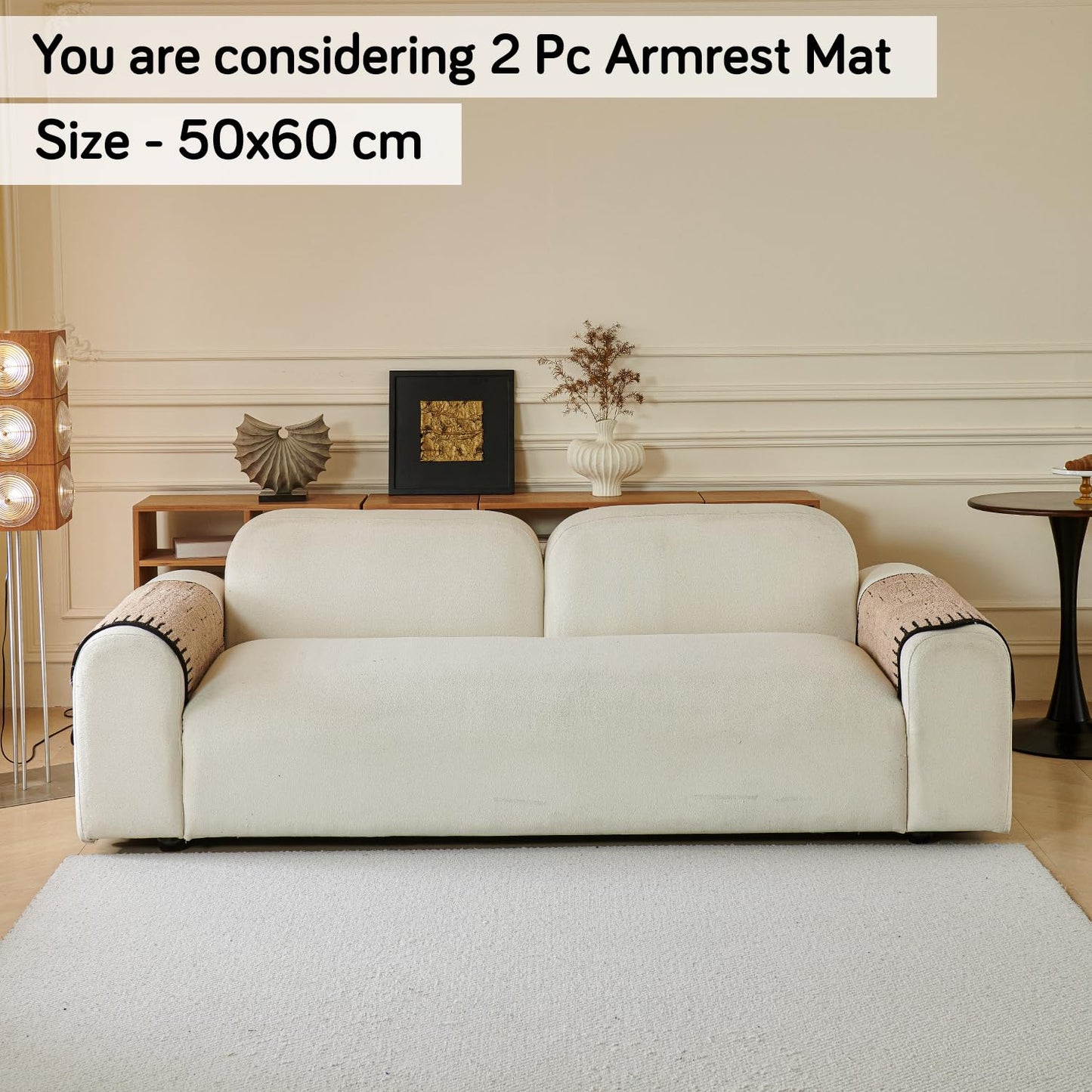 Premium Supple Soft Wavy Sofa Cover Mat, Brown