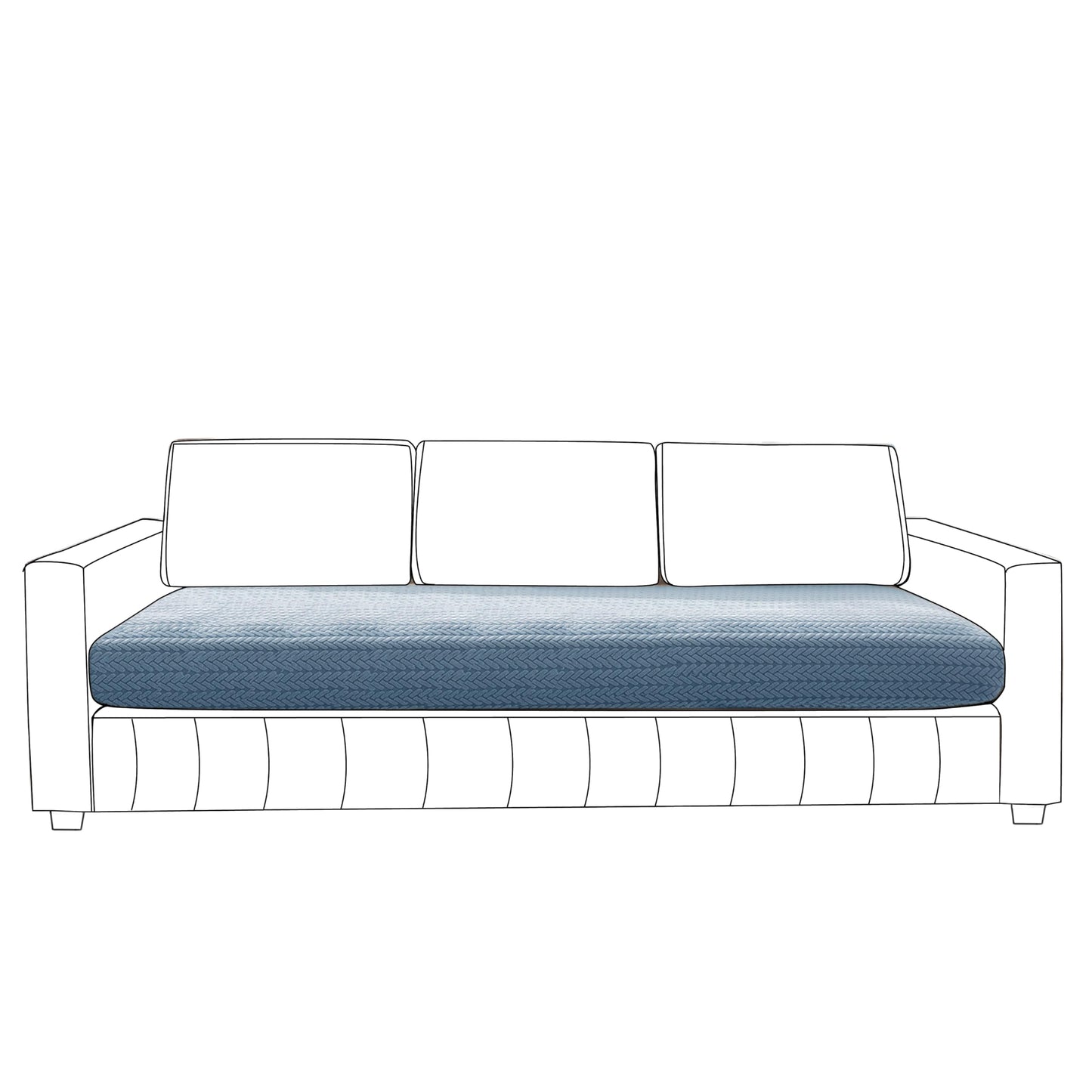 Stretchable Thick Jacquard Textured Seat Couch Cushion Cover for 1/2/3 Seaters, Dark Blue