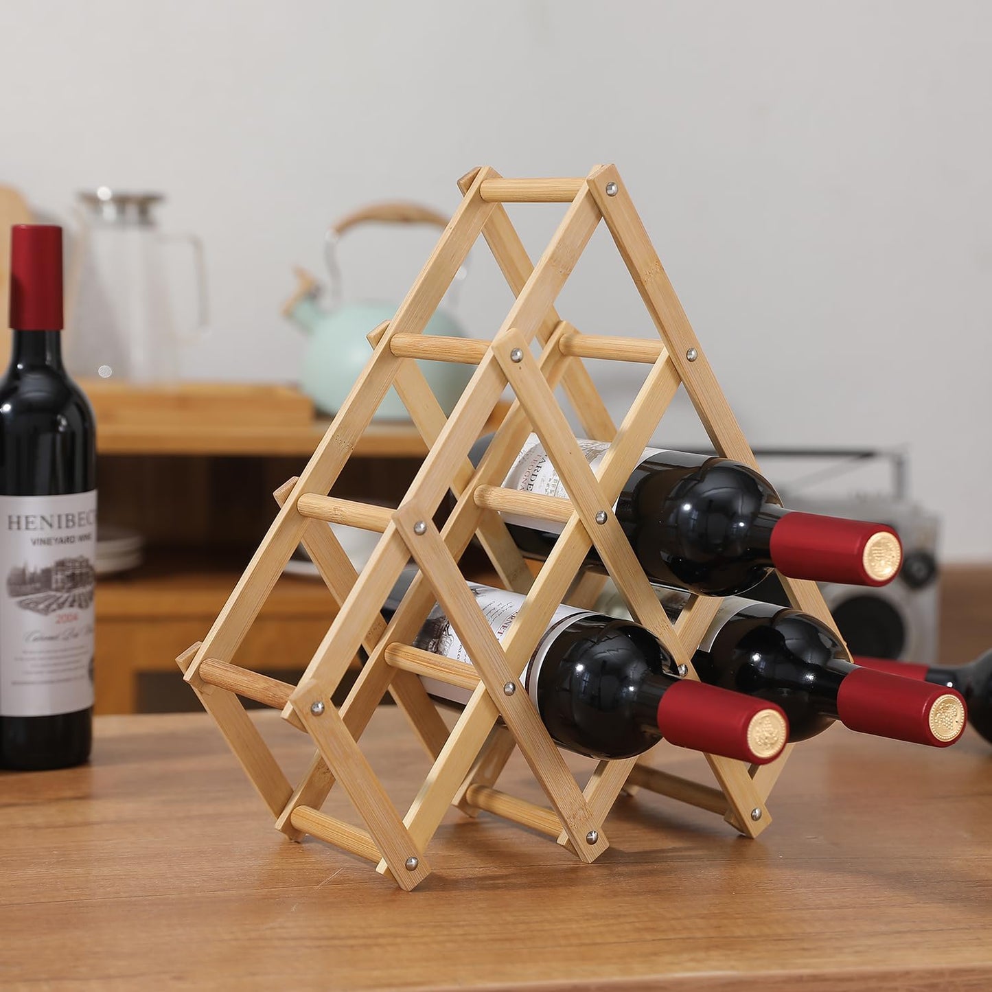 Wooden 5/6 Wine Bottle Display Rack