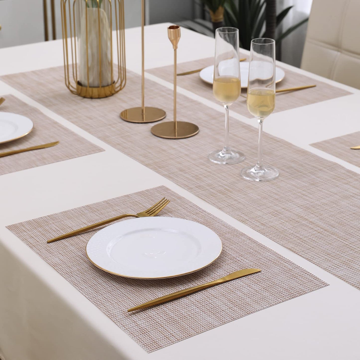 PVC Dining Table Mats, Beige