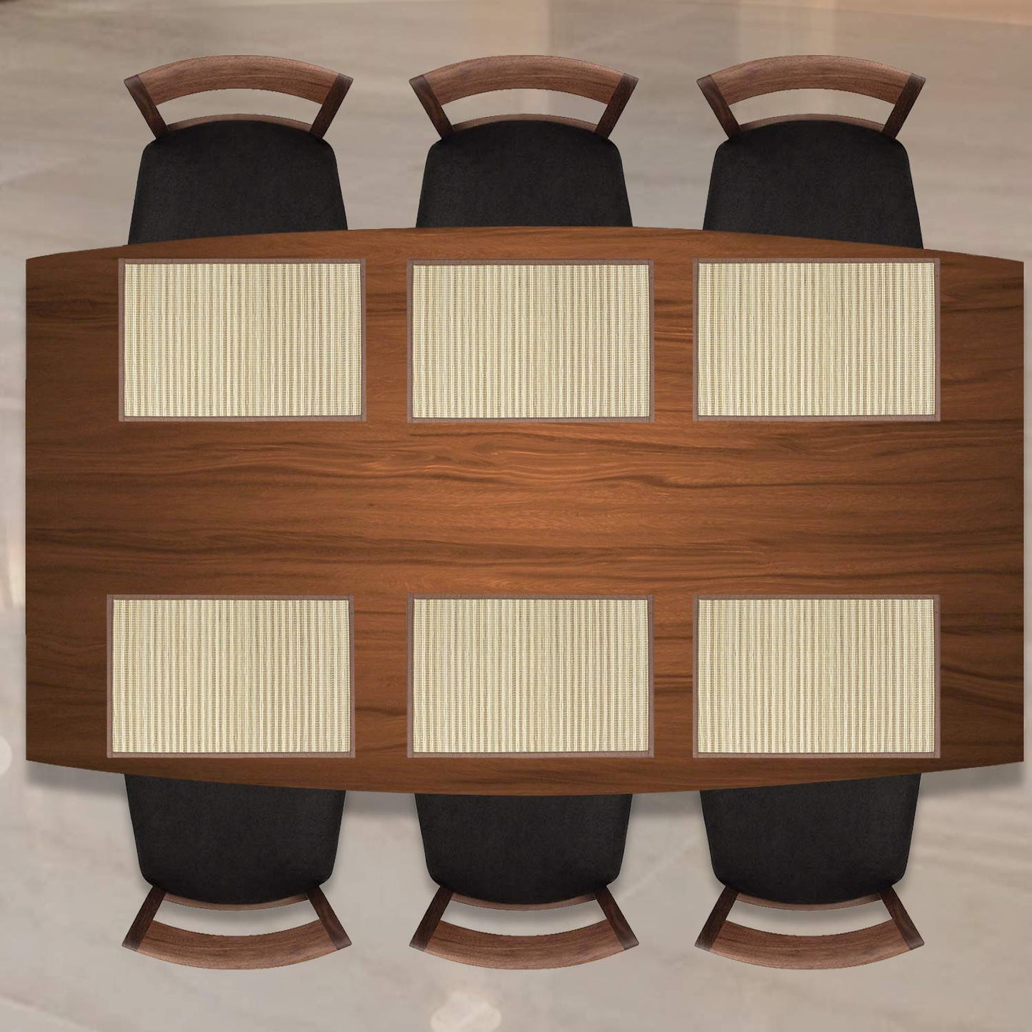 Heat Resistant Bamboo Dinner Mats, Brown