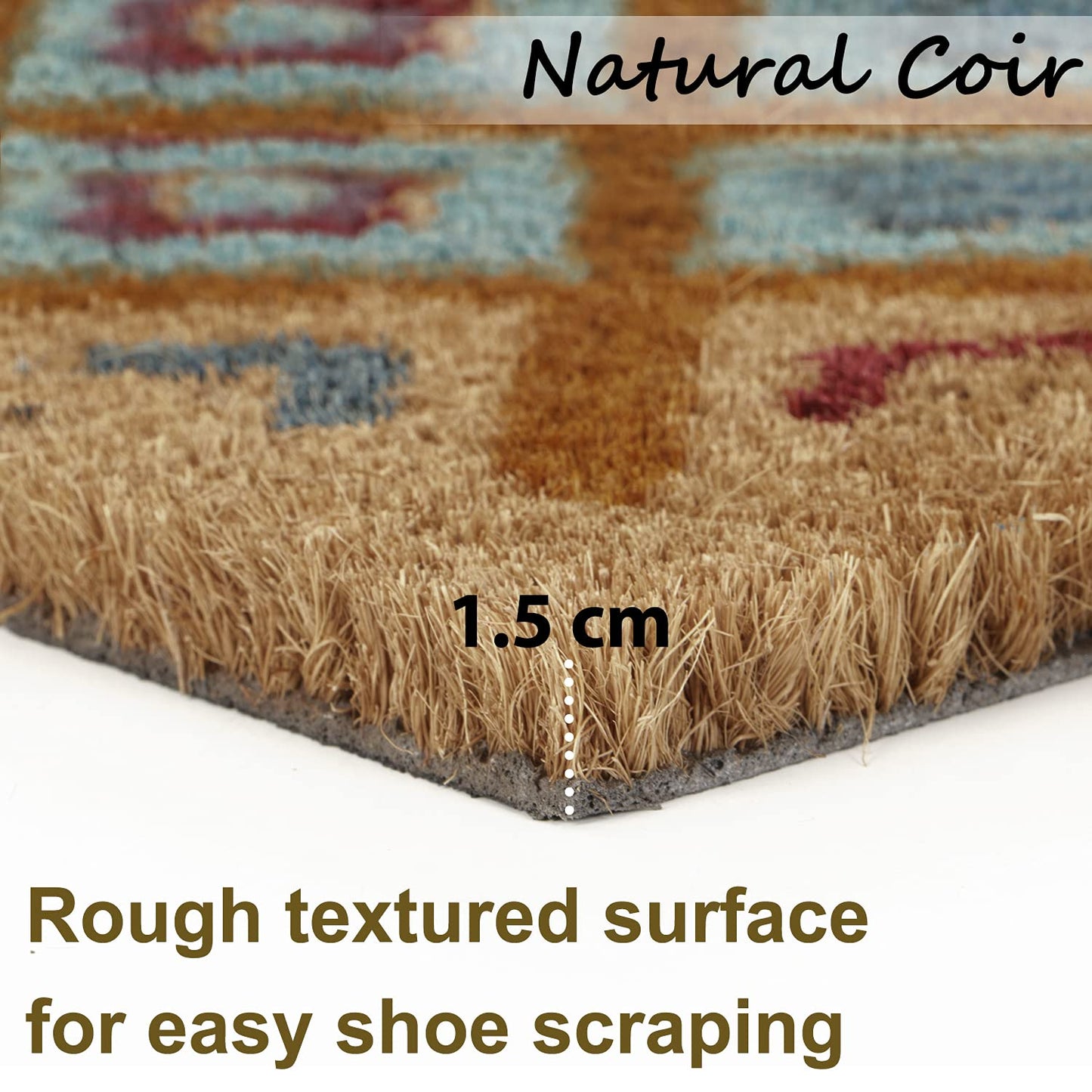 Coir Entrance Door Mat with Anti-Slip PVC Backing
