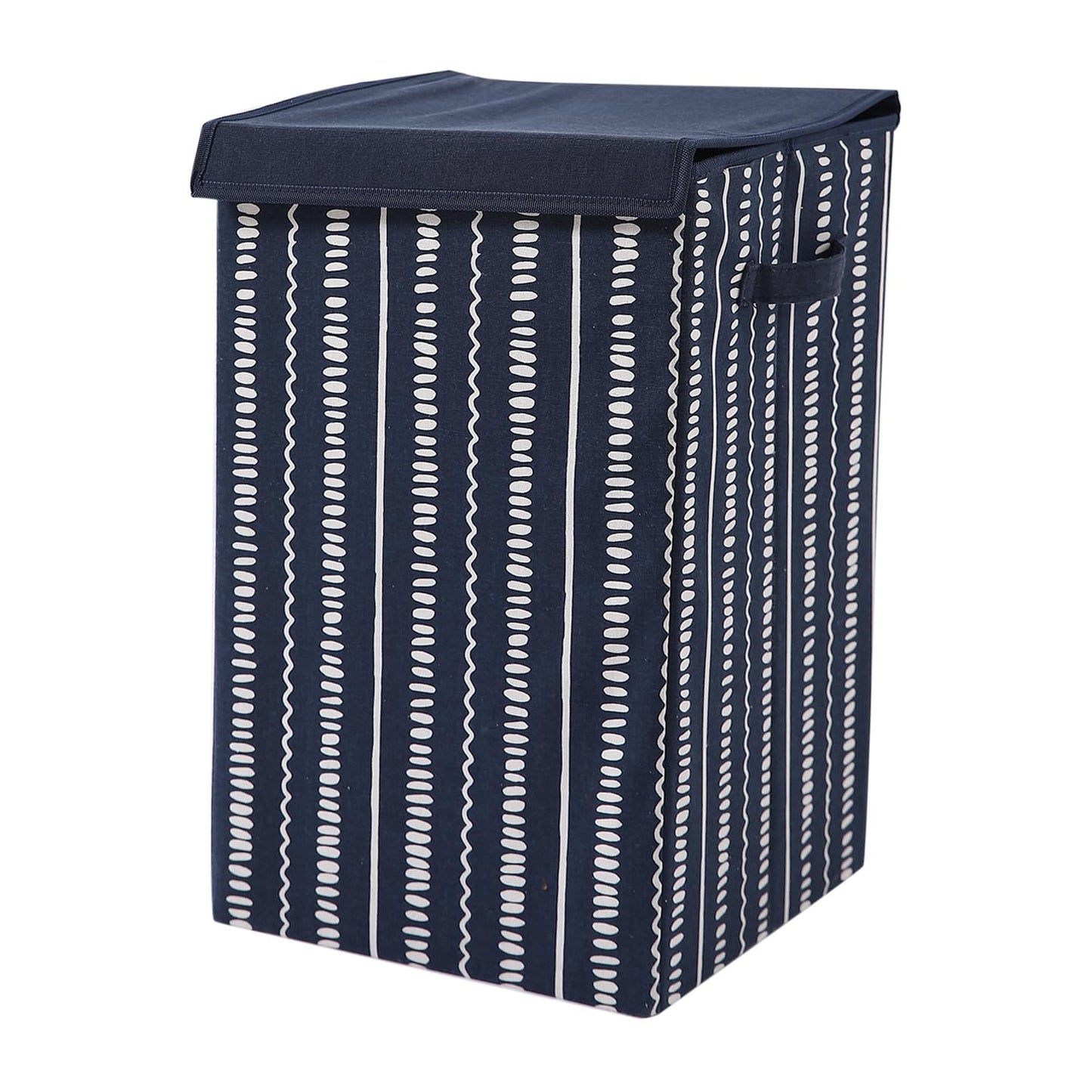 Foldable Laundry Basket for Clothes with Lid, Abstract Lines