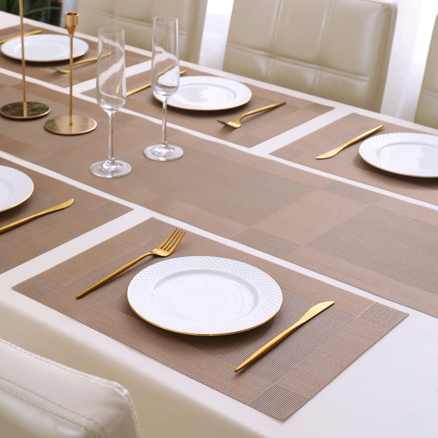 PVC Dining Table Mats, Copper Brown