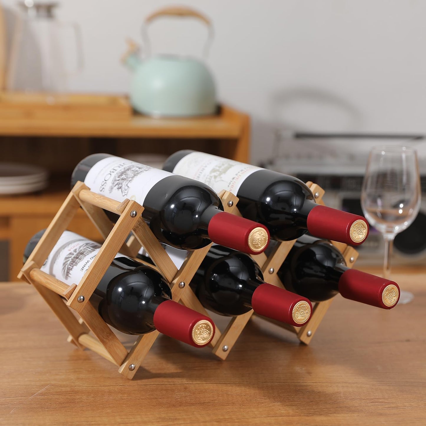 Wooden 5/6 Wine Bottle Display Rack