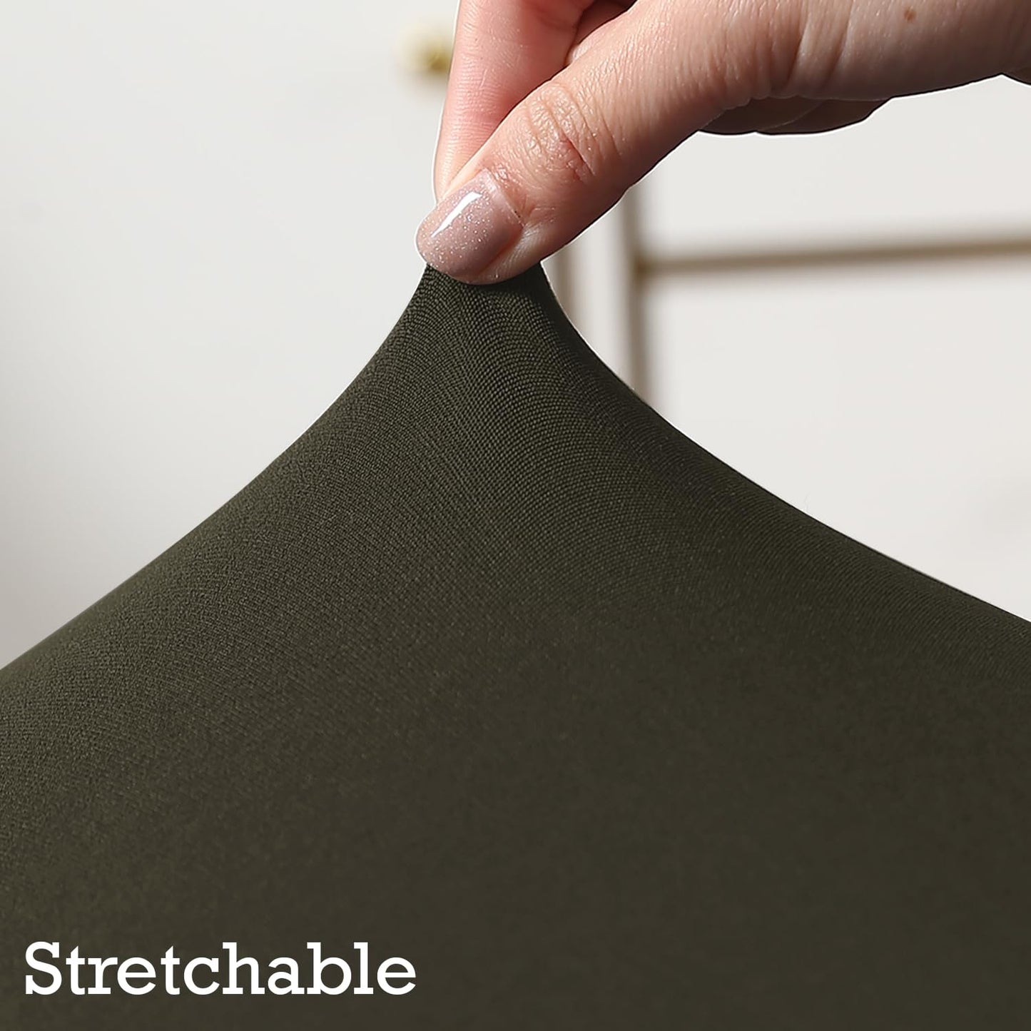 Elastic Stretchable Dining Chair Cover with Frill, Juniper Green