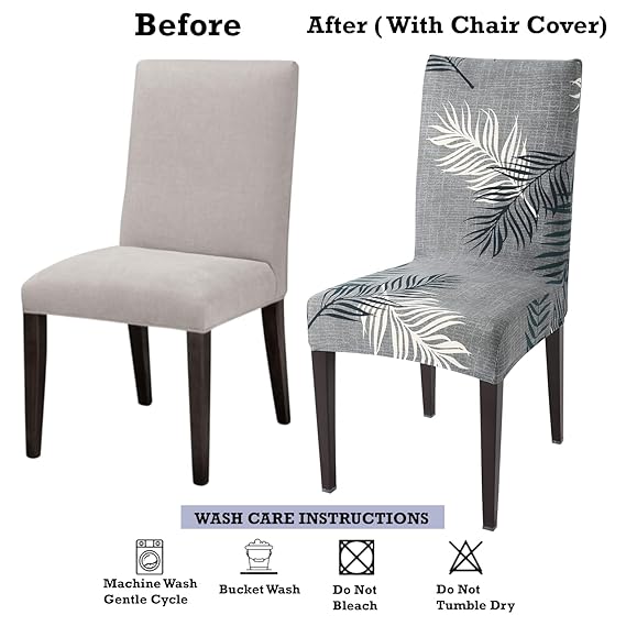 Stretchable dining chair cover – before and after with care tips