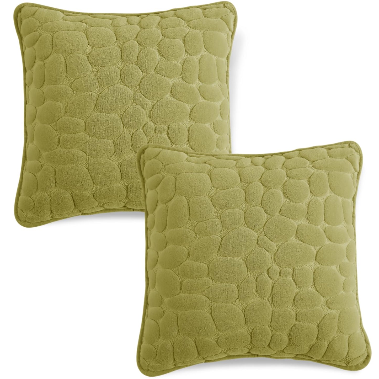 Buy Cute Pristine Green colour Zippered Pebble Texture Milk Velvet Pillow Covers