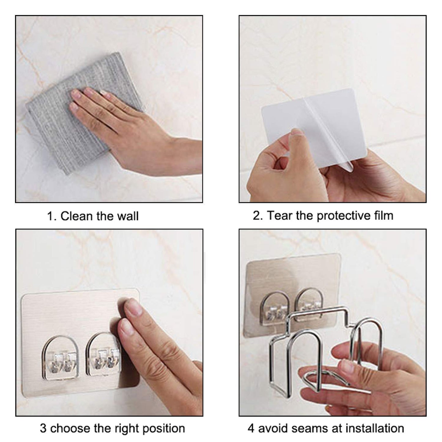 Magic Sticker Series Self Adhesive Stainless Steel Kitchen Scrubber Sponge Holder