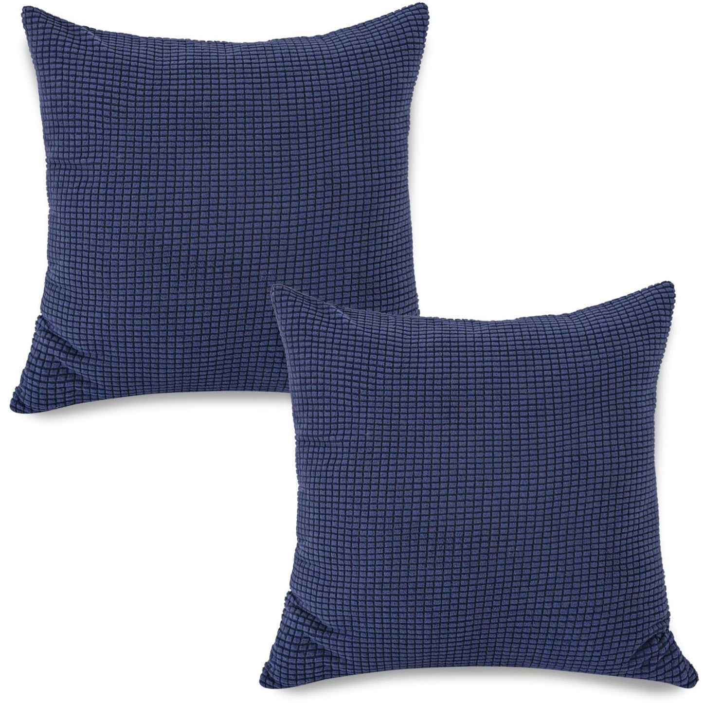 Jacquard Pack of 2 Cushion Cover 18x18 inches, Navy Blue