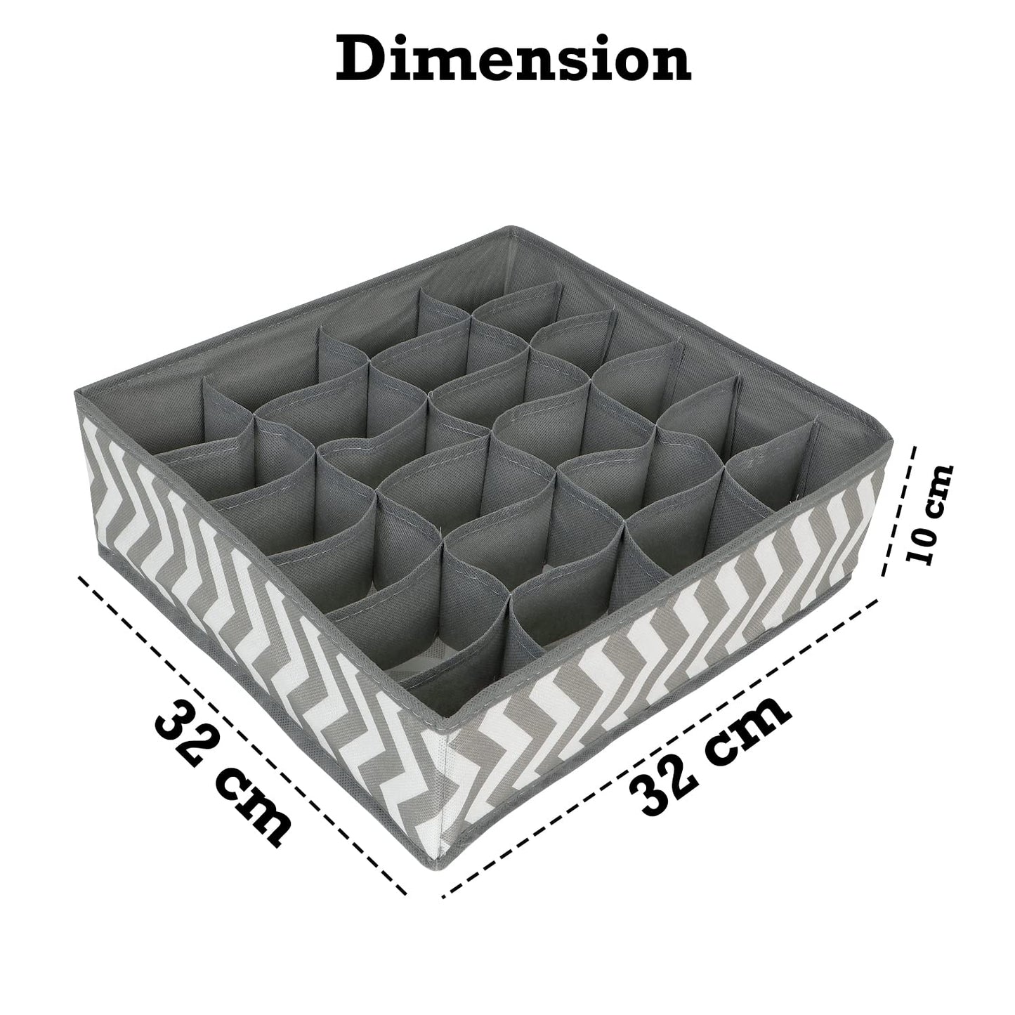 Undergarment Organizer Storage Box For Drawers Bra Panty Socks Tie Lingerie Wardrobe, 24 Grid*2 (Non-Woven Fabric, Drawer Organizers, Grey)