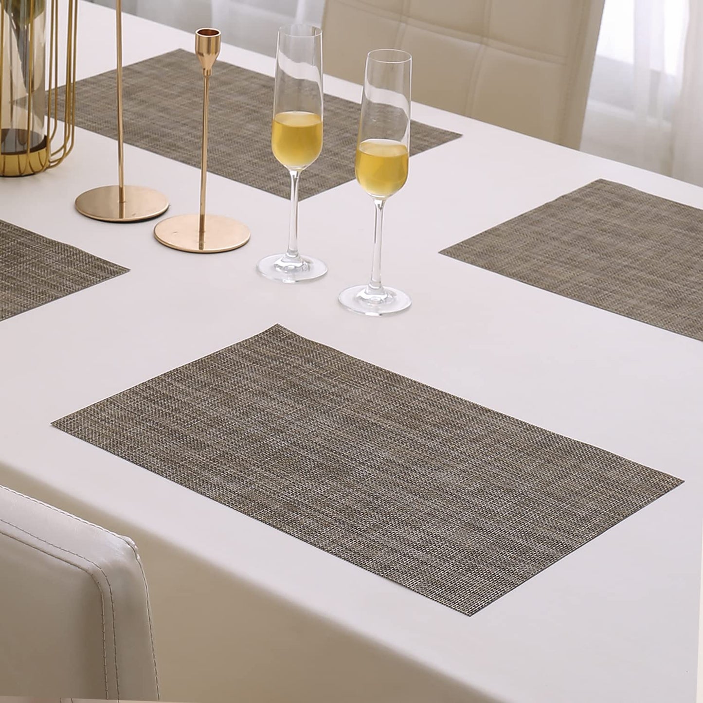 PVC Dining Table Mats, Ash Grey