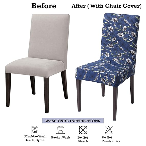 Dining chair covers – before and after with stretchable chair cover