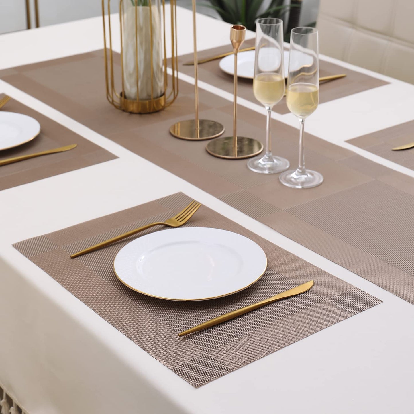 PVC Dining Table Mats, Copper Brown