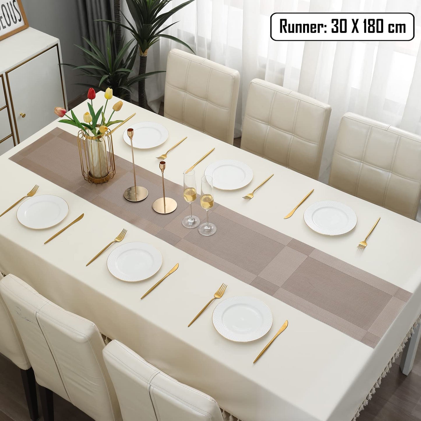 PVC Table Runner for Dinner and Coffee Table, Copper