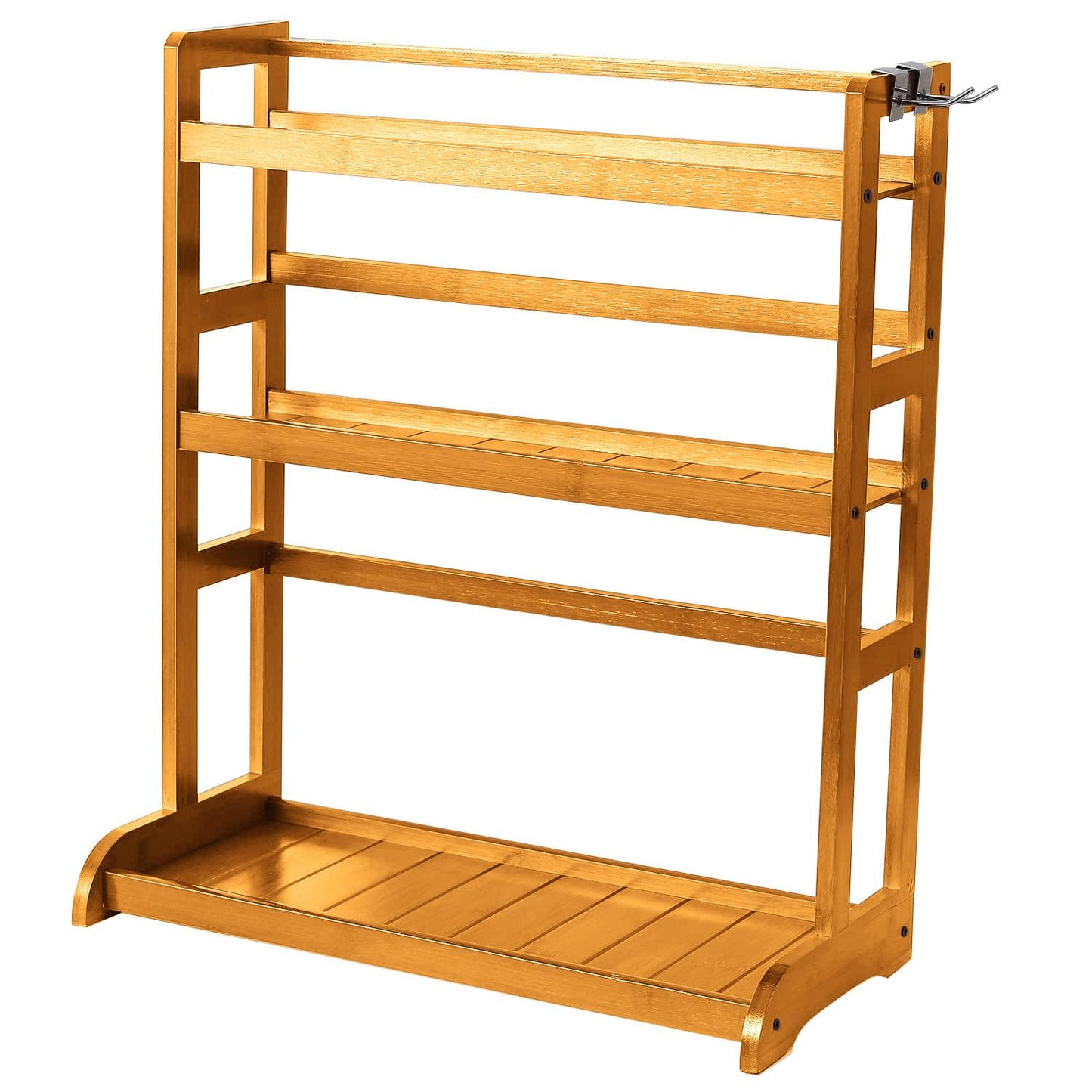 Bamboo 3 Tier Tabletop Mount Spice Rack Organizer For Kitchen Platform Counter Top Rack Storage Shelf Stand