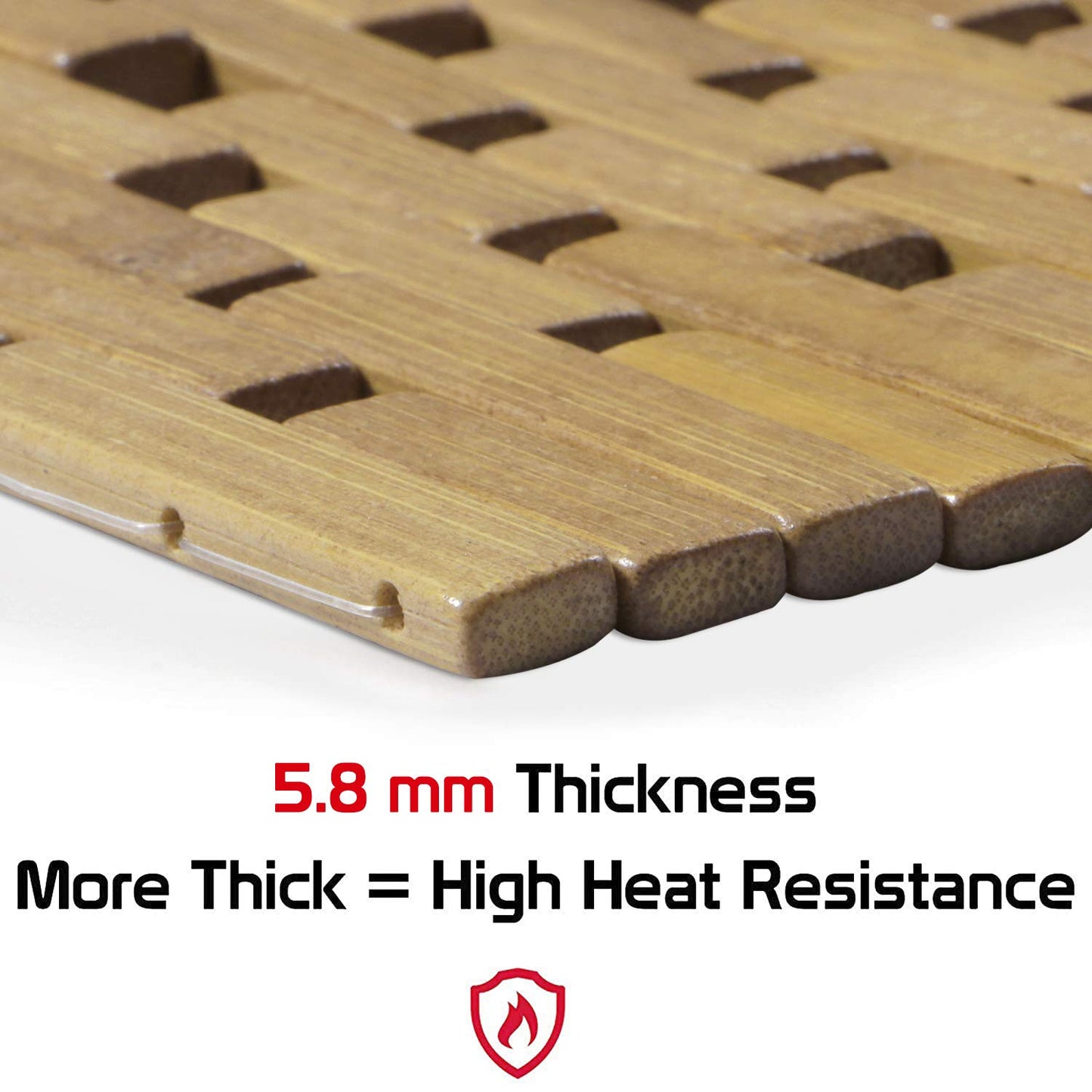 Square Bamboo Coaster Heat Pad, Pan Pot Holder, 17 x 17 cm, Pack of 2/4