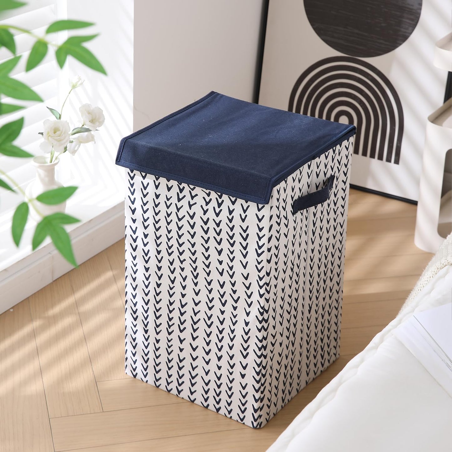 Foldable Laundry Basket for Clothes with Lid, Arrow