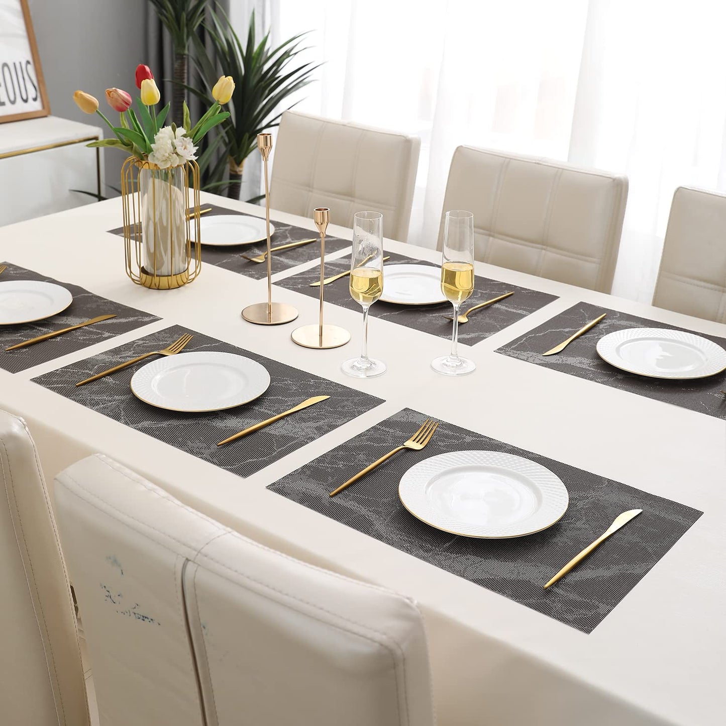 PVC Dining Table Mats, Espresso Brown