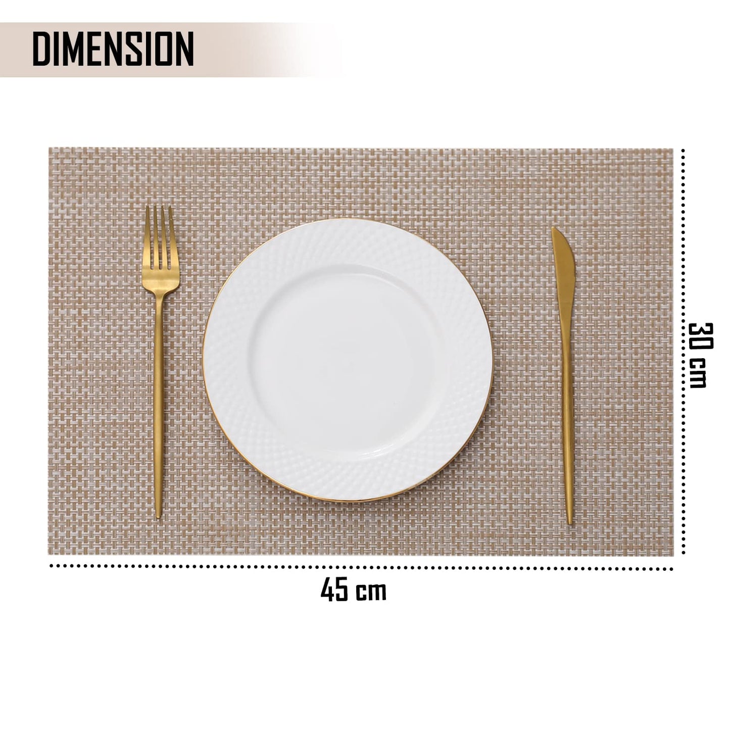 PVC Dining Table Mats, Beige