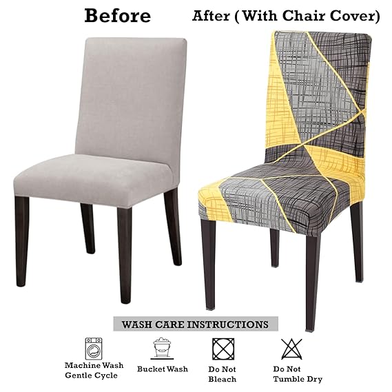 Dining chair covers – before and after with stretchable chair cover