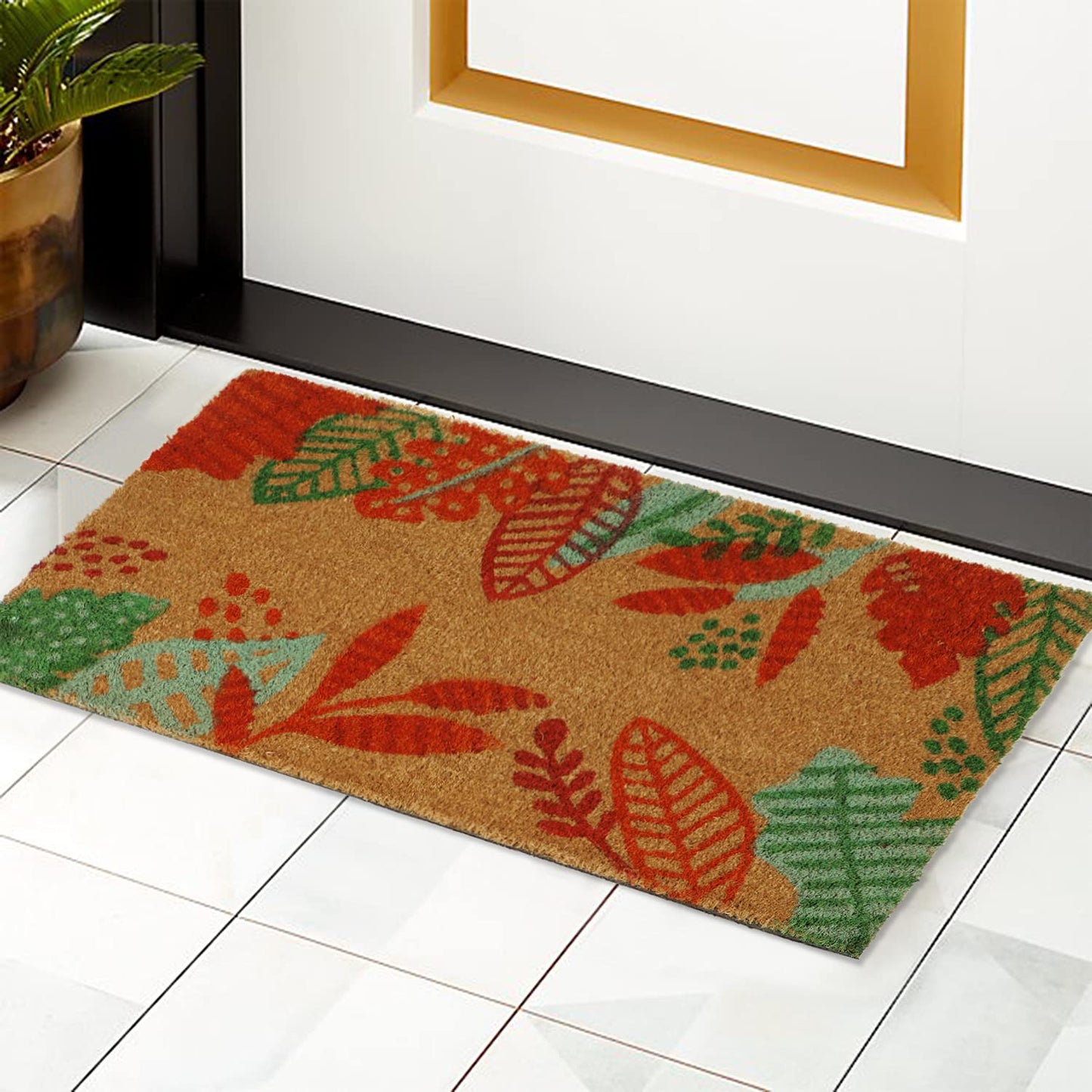 Coir Entrance Door Mat with Anti-Slip PVC Backing