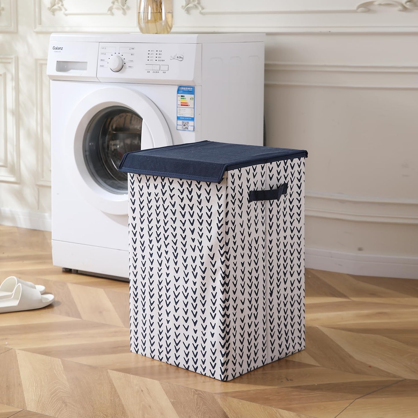 Foldable Laundry Basket for Clothes with Lid, Arrow