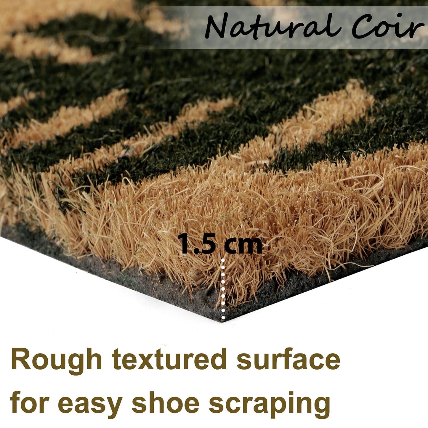 Coir Entrance Door Mat with Anti-Slip PVC Backing