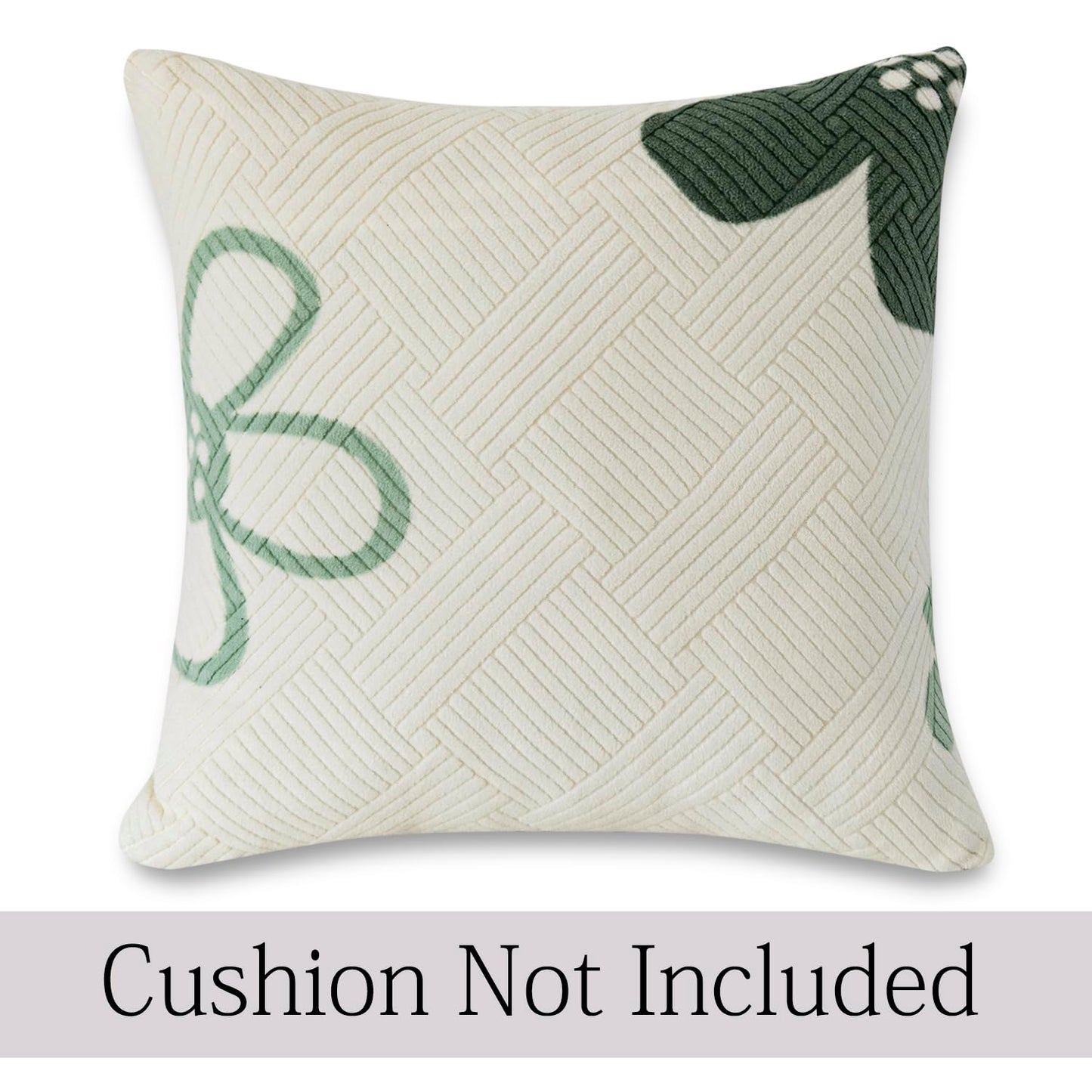 Stretchable Thick Fleece Pack of 2 Cushion Cover 18x18 Inches, Celadon Green